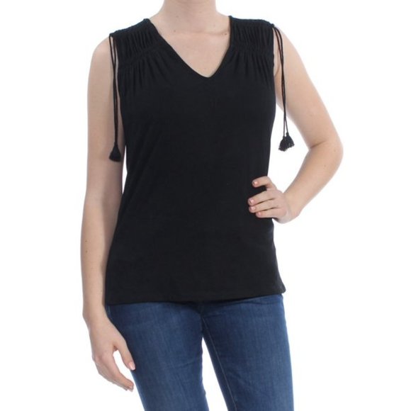 Lauren Ralph Lauren Tops - Ralph Lauren Sleeveless Top with Tassels, Black, Medium
